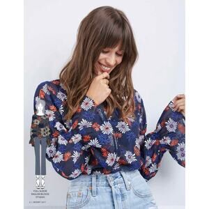 ELLA MOSS Embroidered Floral Blouse In Daisy NWOT